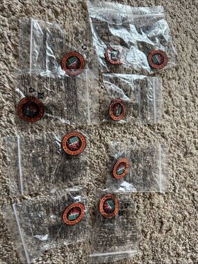 Flaming Dumpster Enamel Pin - Orange, Black, Mint